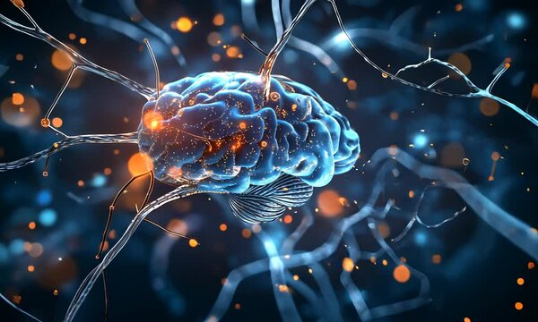 
An intricate illustration showcasing the complex communication between neurons and synapses in the brain. This image highlights the beauty of neural connections and brain activity.