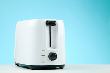 Toaster on blue background