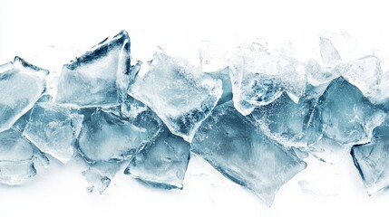 Obraz premium Broken Ice Wall isolated on white background
