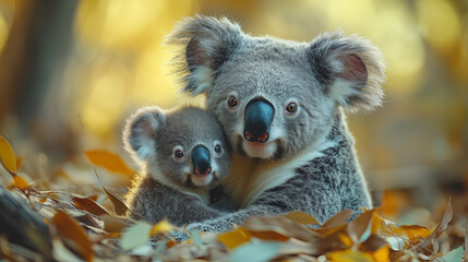 Obraz premium Koala in the wild. Beautiful extreme close-up. Printable photo with Instant Download. Digital photography. Art Decor. Digital art.