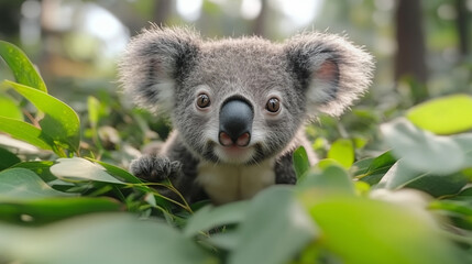 Obraz premium Koala in the wild. Beautiful extreme close-up. Printable photo with Instant Download. Digital photography. Art Decor. Digital art.