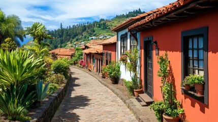Obraz premium Traditional Houses on Madeira during a Sunny Day