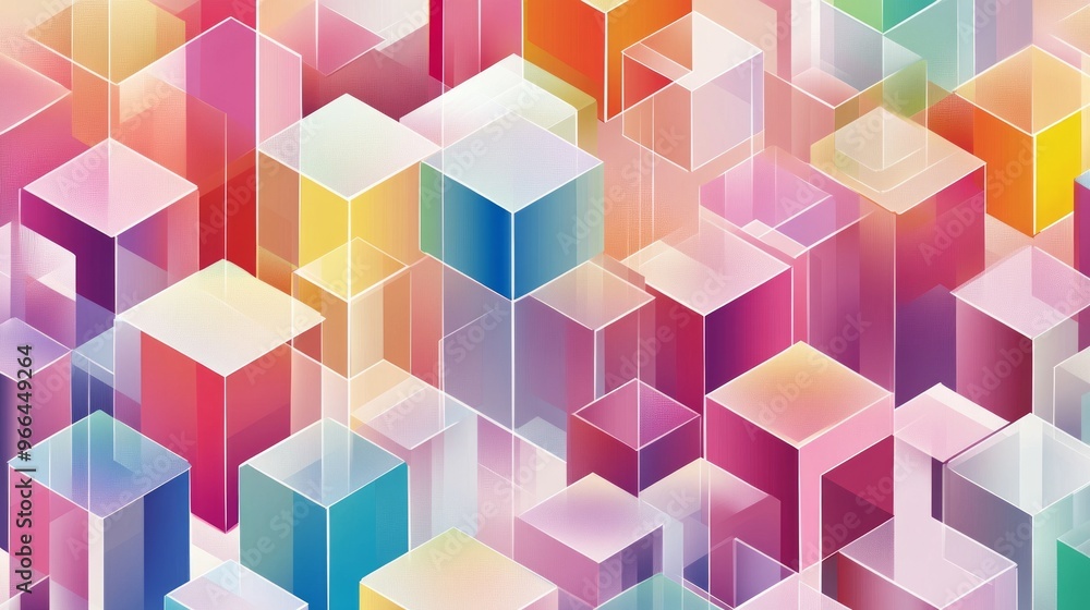 Poster color box pattern cube collection