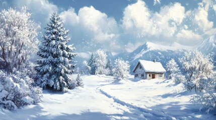 Winter snowy landscape