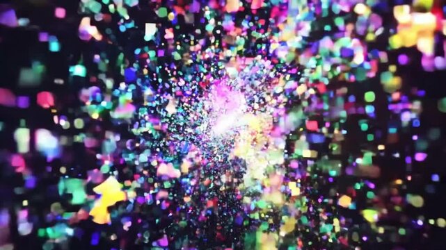 Abstract digital background with colorful particles
