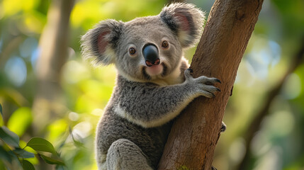 Obraz premium Koala in the wild. Beautiful extreme close-up. Printable photo with Instant Download. Digital photography. Art Decor. Digital art.