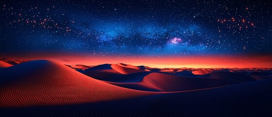 Huge shooting stars in the night desert