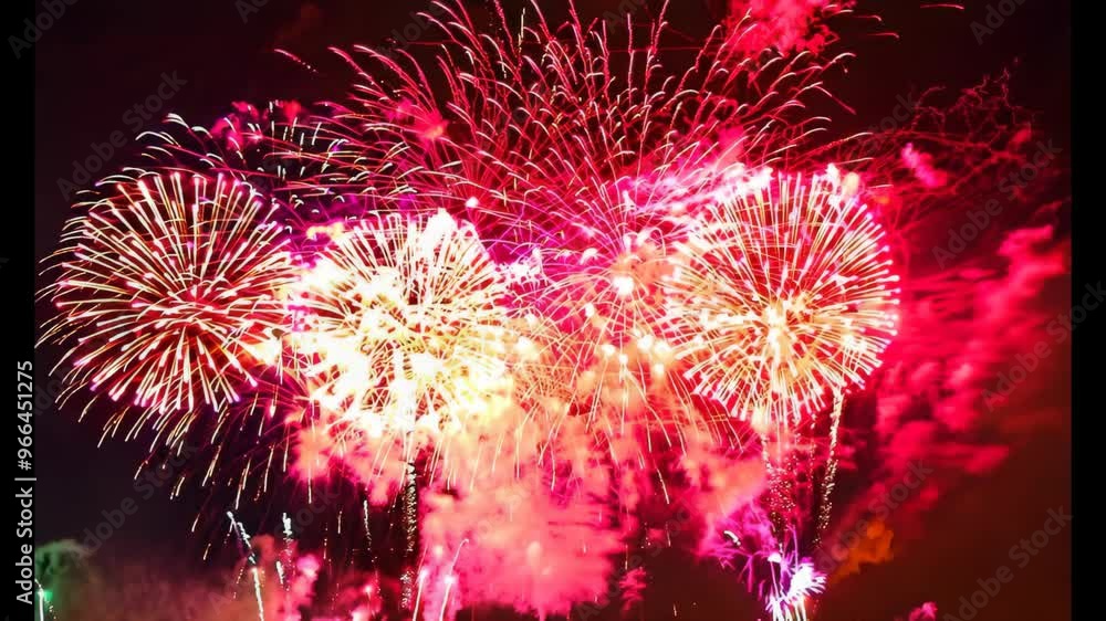 Aufkleber colorful fireworks exploding in a night sky mesmerizing display with vivid streaks of light and vibr