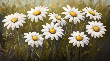 Obraz premium Oil painting Daisy flowers