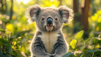 Fototapeta premium Koala in the wild. Beautiful extreme close-up. Printable photo with Instant Download. Digital photography. Art Decor. Digital art.