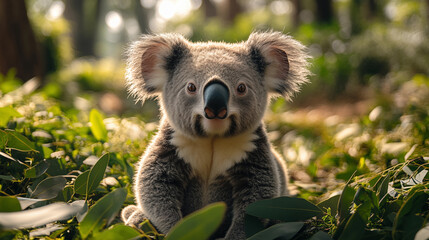 Obraz premium Koala in the wild. Beautiful extreme close-up. Printable photo with Instant Download. Digital photography. Art Decor. Digital art.