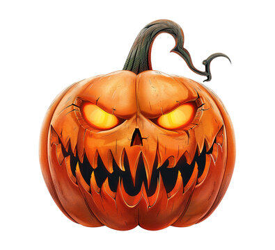 halloween pumpkin isolated on transparent background