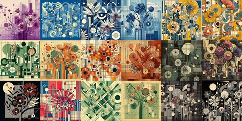 Illustration of  flowers. Modern art style
