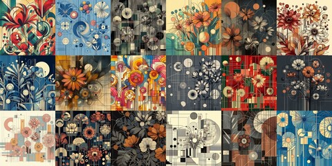 Illustration of  flowers. Modern art style