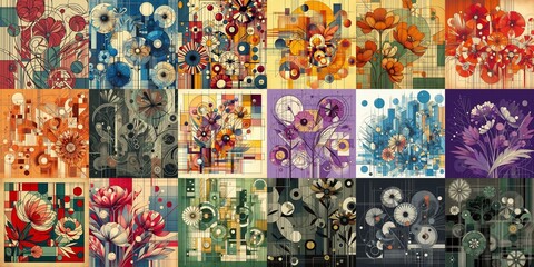 Illustration of  flowers. Modern art style