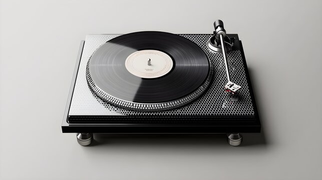 recommend clip art: Antique vinyl record spinning on turntable, isolated on transparent display