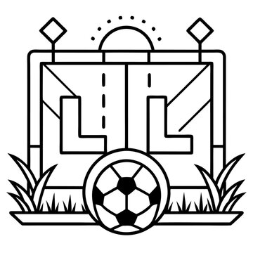 recommend clip art: an illustration of a football pitch, with the upper and lower case letter l, l prominently