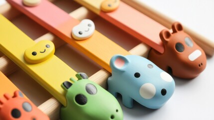 Colorful Wooden Toy with Animal Shapes