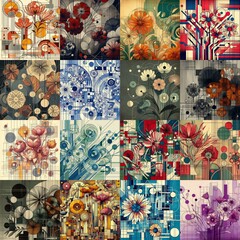 Illustration of  flowers. Modern art style