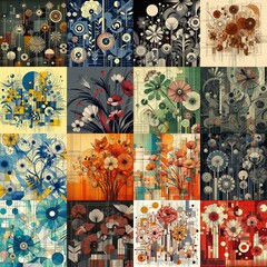 Illustration of  flowers. Modern art style