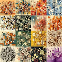 Illustration of  flowers. Modern art style