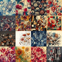 Illustration of  flowers. Modern art style