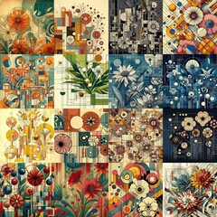 Illustration of  flowers. Modern art style