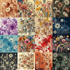 Illustration of  flowers. Modern art style