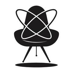 Black Atom Chair silhouette vector art illustration file.