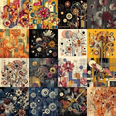Illustration of  flowers. Modern art style
