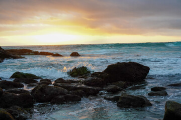 sunset over the sea