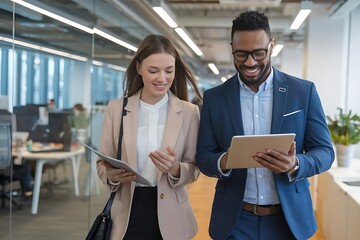 couple carrying boxes in warehouse