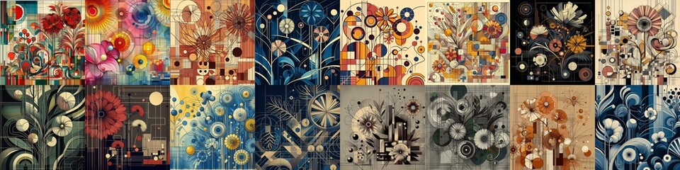 Illustration of  flowers. Modern art style