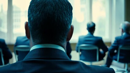 Business meeting in a modern conference room with professionals focused on discussions and decision-making in the afternoon