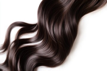 Naklejka premium Brunette hair wave isolated on white background for creativity with copy space 