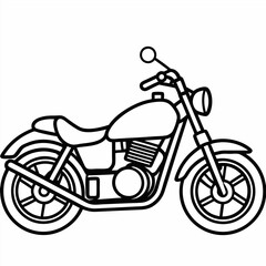 motorcycle, vector illustration line art