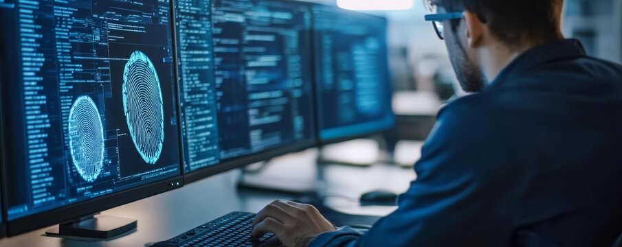 Cybercrime analyst, holographic fingerprint evidence, digital forensic lab