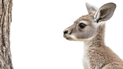 A Close-Up Portrait of a Curious Young Kangaroo