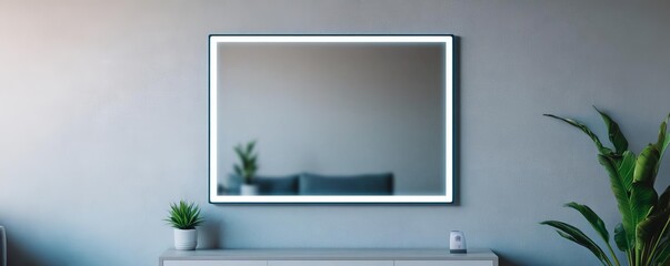 Digital mirror with built-in fingerprint scanner for personalized user profiles, smart mirror, future personalization