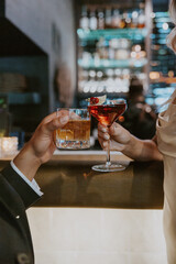 Elegant Cocktails at Bar