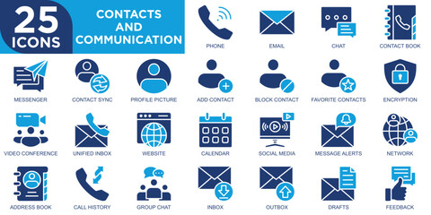 contacts and communication, communication, contact, symbol, mobile, phone icon set. Outline icons collection. Simple vector illustration	