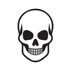 Death skull or human skull flat icon