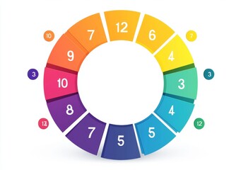 Colorful circular chart illustration for data visualization and infographics