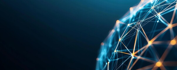 Data-driven supply chain, glowing analytics, global network visualization, tech-optimized