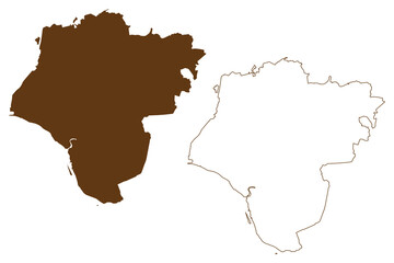 Steinburg district (Federal Republic of Germany, rural district, Free State of Schleswig-Holstein, Slesvig Holsten) map vector illustration, scribble sketch Steinburg map