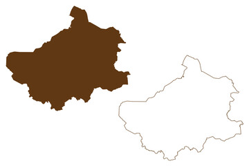 Steinfurt district (Federal Republic of Germany, State of North Rhine-Westphalia, NRW, Munster region) map vector illustration, scribble sketch Steinfurt map