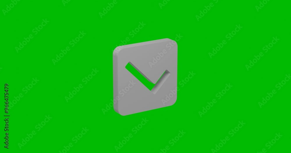 Poster animation of rotation of a white checkbox symbol with shadow. simple and complex rotation. seamless 