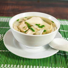 chifa, chicken wuantan soup, peruvian food