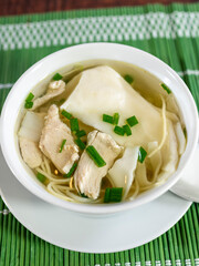 chifa, chicken wuantan soup, peruvian food