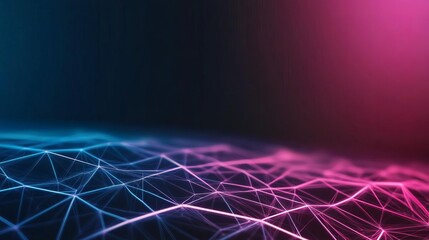 Quantum computing visualization, floating quantum bits, neon grid, advanced technology